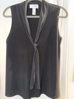 Joseph Ribkoff Black Tie-front Tank Top sz 8